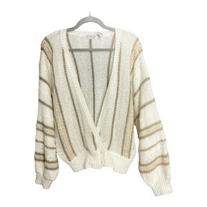 Vintage Christina cardigan white and brown size L